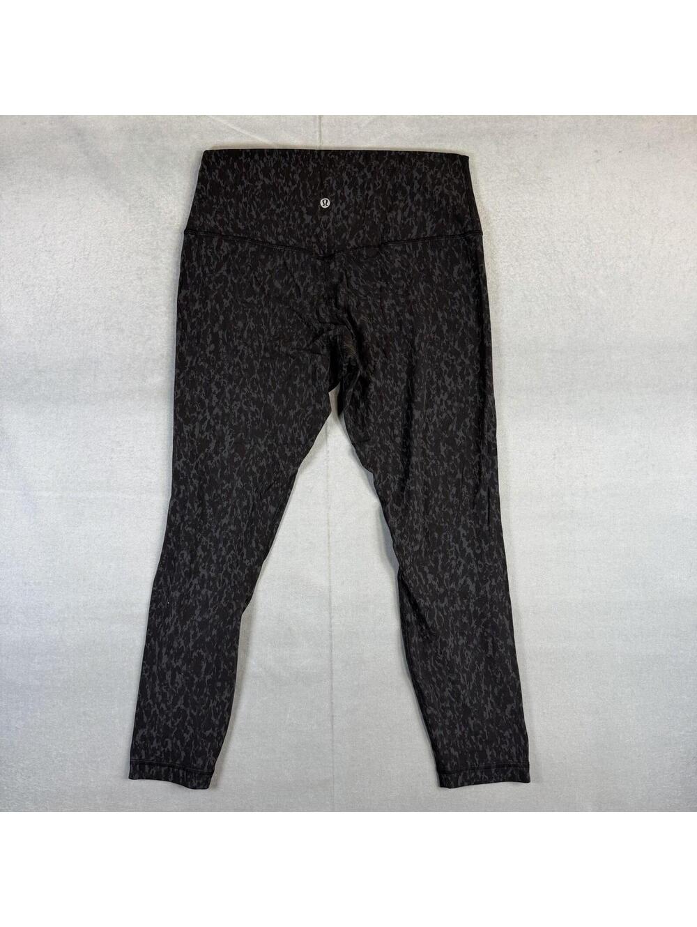 Lululemon Align Pants Womens 10 Gray Leopard Camo Crop 25” High Rise Leggings - Picture 3 of 7